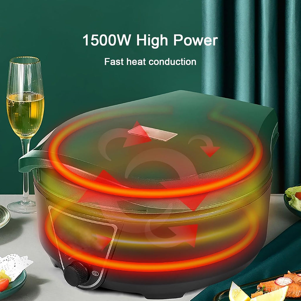 Electric Frying Pan, Electric Griddles, Pizza Maker Machine for Indoor Grill, for Pancakes, Cookies, Burgers(Pink)
