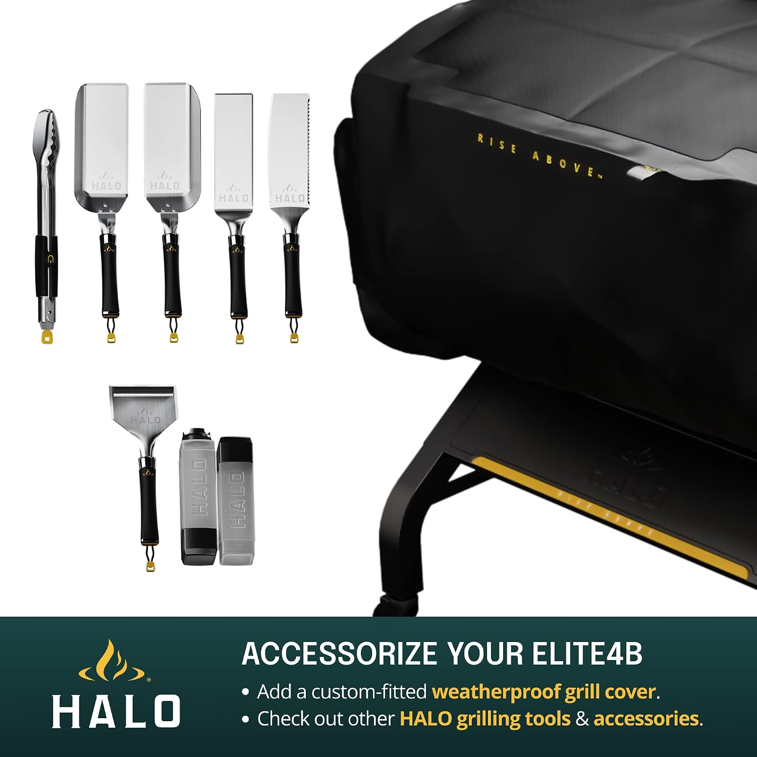 HALO Elite4B Outdoor Griddle | 4 Burner, 8 Cooking Zones | 720 sq. in. (36″ x 20″) Wind-Proof Cooking Surface | Propane Gas Grill | HZ-1001-XNA