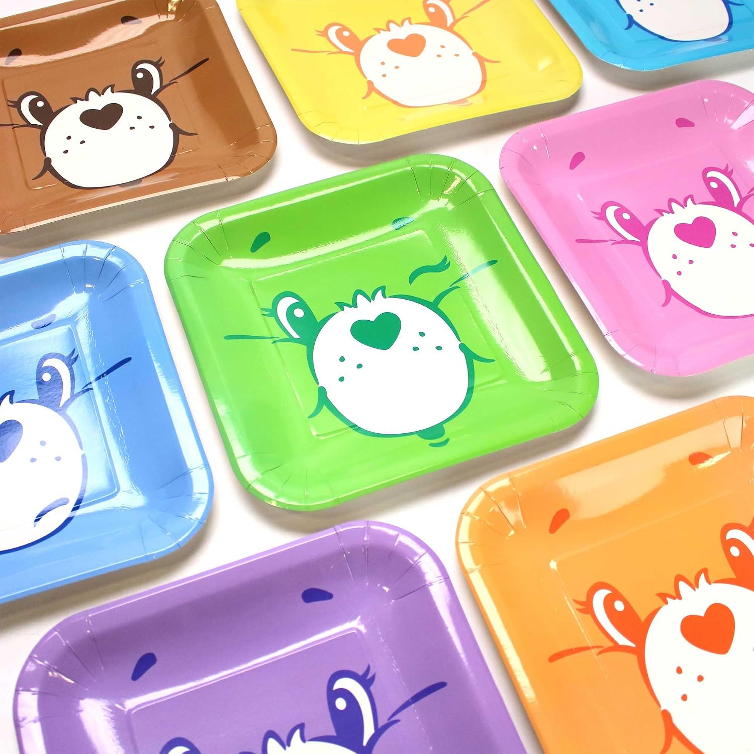 Care Bears Ultimate Party Pack (for 8 Guests)- Plates, Napkins, Wall Mural, Cupcake Wrappers, Photo Props, 3'x5' Banner for Nostalgic Birthdays, Baby Shower, Gender Reveal Party, and 1st Birthdays.