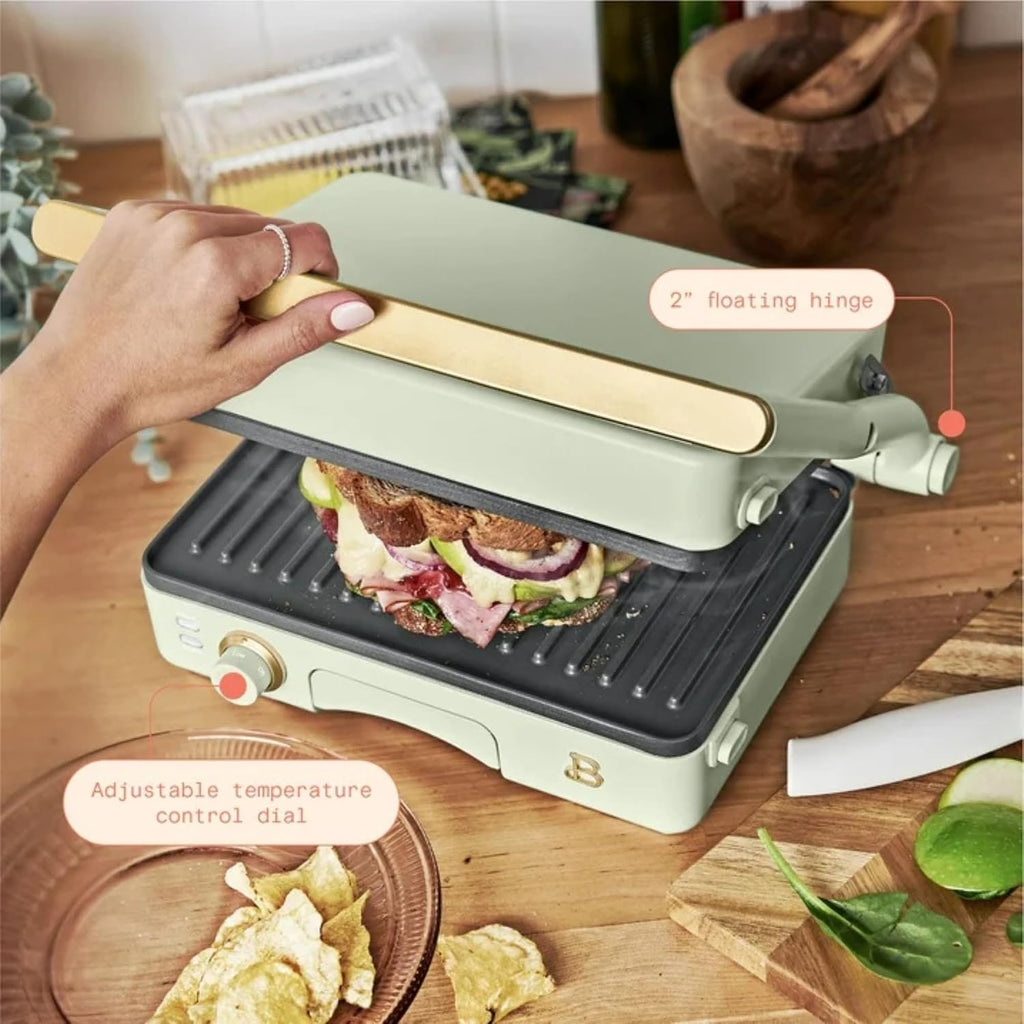 Panini Press Indoor Grill 2-in-1 Electric Contact Grill with Removable Nonstick Plates, 1200W Adjustable Temperature Sandwich Maker