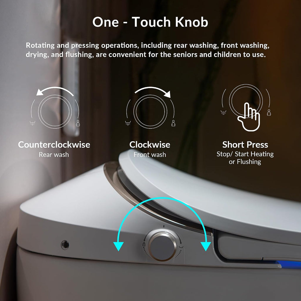 WOODBRIDGE Smart Toilet with Auto Open/Close Lid, Foot Sensor Operation,Dual Auto Flush, Heated Seat, Power Outage Flush,Hygienic Wash,Night Light,LT610