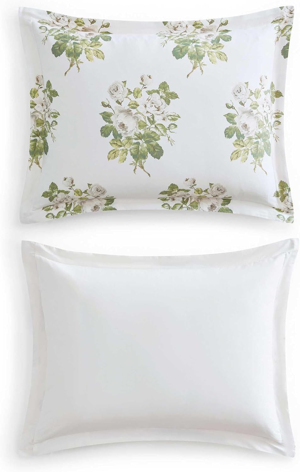 Martha Stewart - King Comforter Set, Smooth Sateen Front with Subtle Sheen & Lightweight Cotton Percale Reverse, 3 Piece Bed Set with Matching Pillowcases (Eloise Floral Grey)