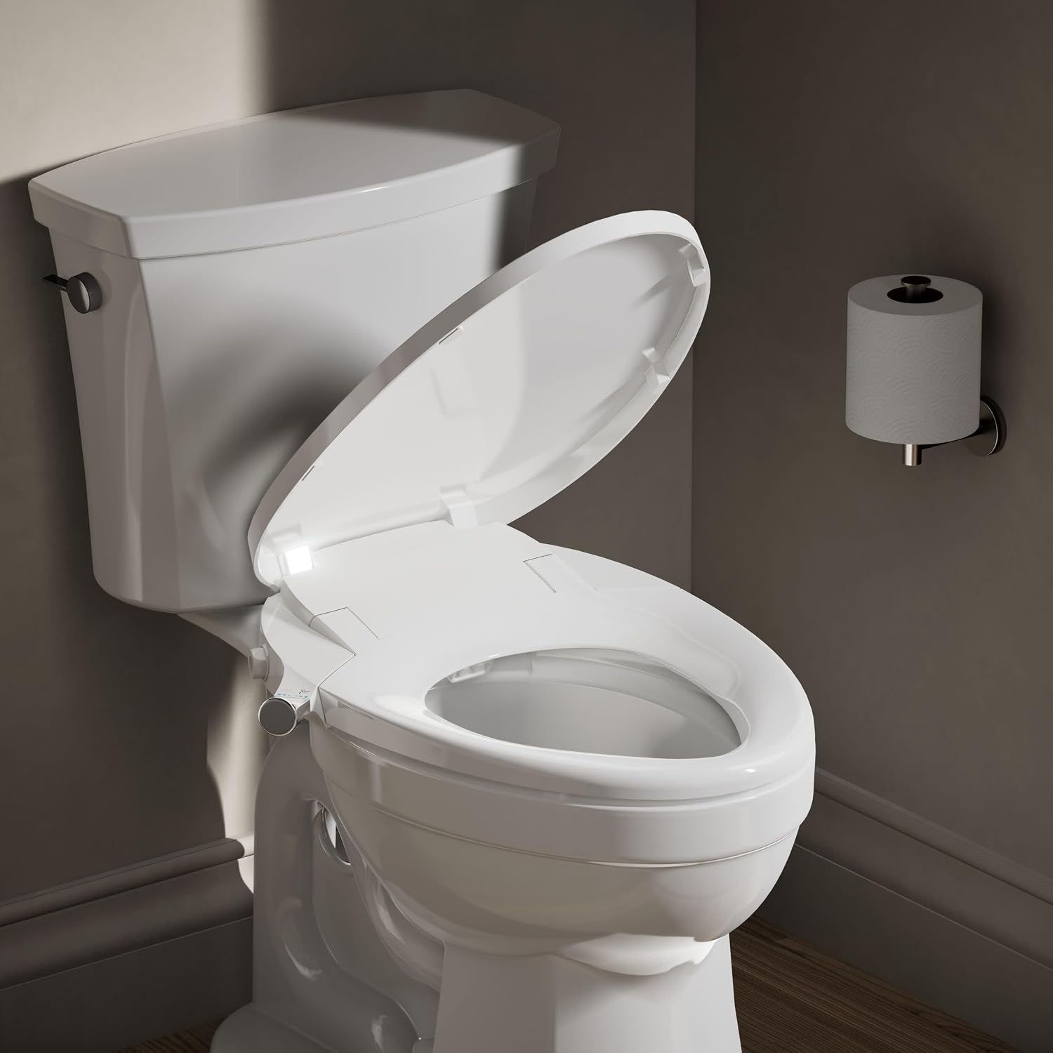 Kohler PureWash M300 Manual Elongated Bidet Toilet Seat, Chrome Handle, Quiet-Close Lid Prevents Slamming, Toilet Bidet, Easy Installation with Quick-Release Hinges, Self-Cleaning Wand