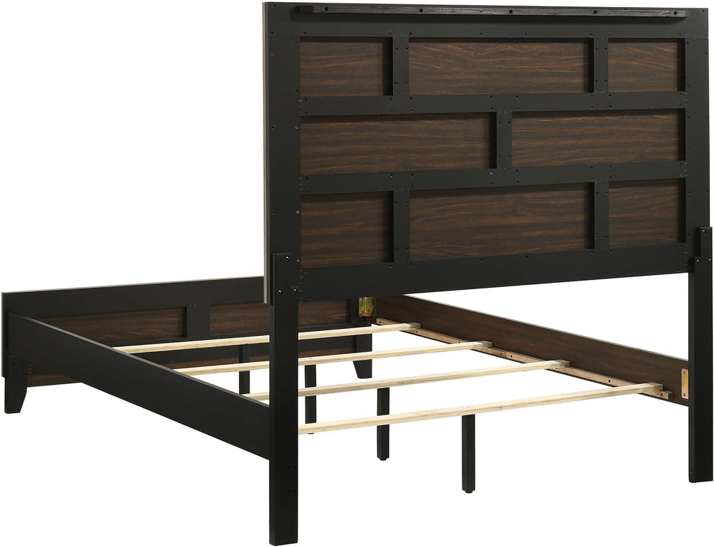 Coaster Home Furnishings - Watson - Wood - 5-Piece Bedroom Set with Panel Headboard and Groove Details - Bedroom - Full Size - Light Taupe - 215911F-S5
