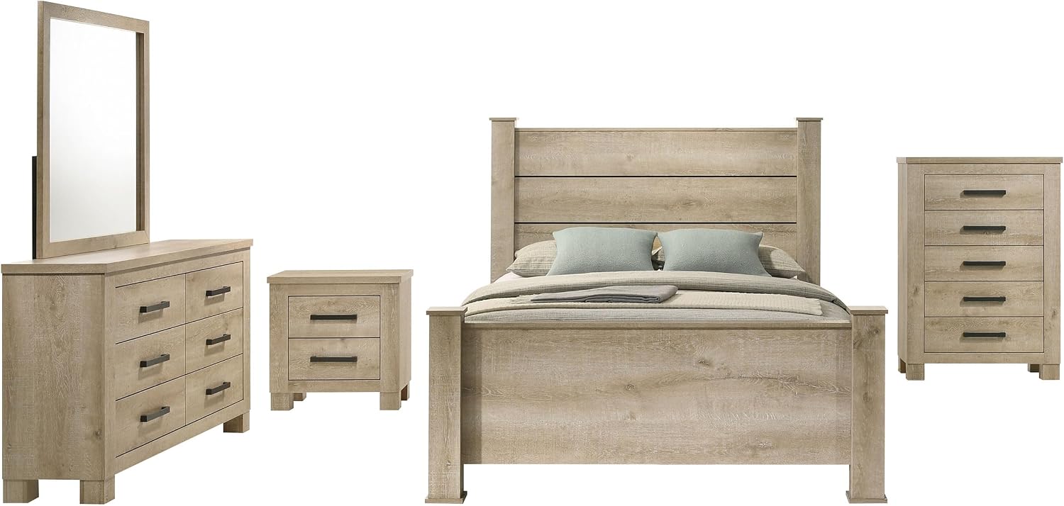Coaster Home Furnishings Oakglen 5-Piece Eastern King Bedroom Set Weathered Oak 225101KE-S5