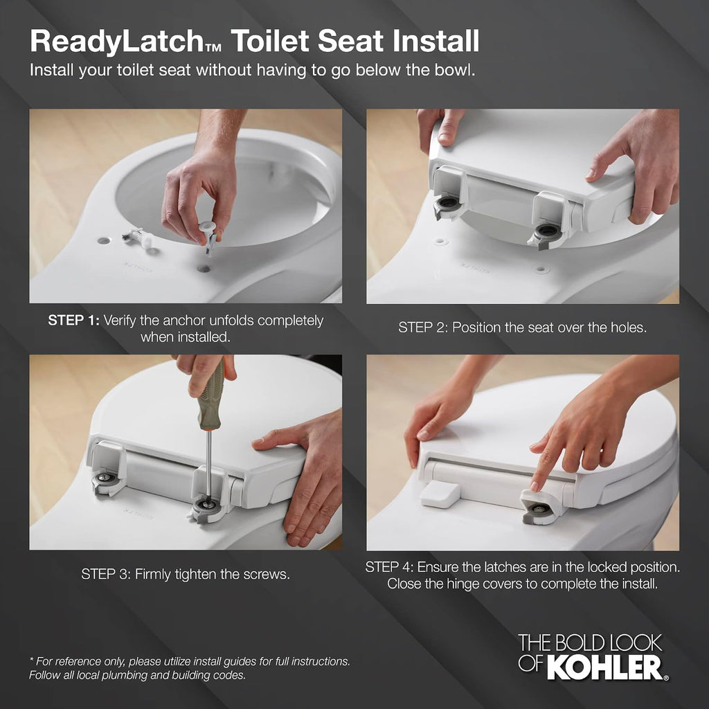 KOHLER French Curve Ready Latch Quiet-Close Elongated Toilet Seat (Pack of 2)