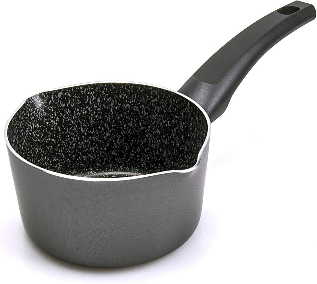 ALLUFLON Tradition Italia Battery 5 Pieces, Frying Pan 24-28 cm, Casserole 1 Handle 14 cm, Casserole 2 Handles 20 cm and Lid 20 cm, Aluminium