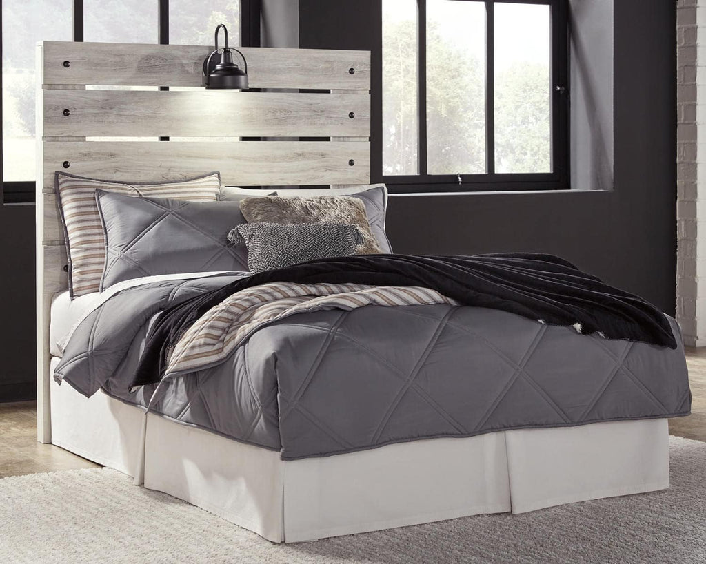 Signature Design by Ashley Cambeck Farmhouse Panel Headboard ONLY, Includes USB Charging Stations, For Full Size Beds, Whitewash, 57.09' W x 3.74' D x 60.47' H
