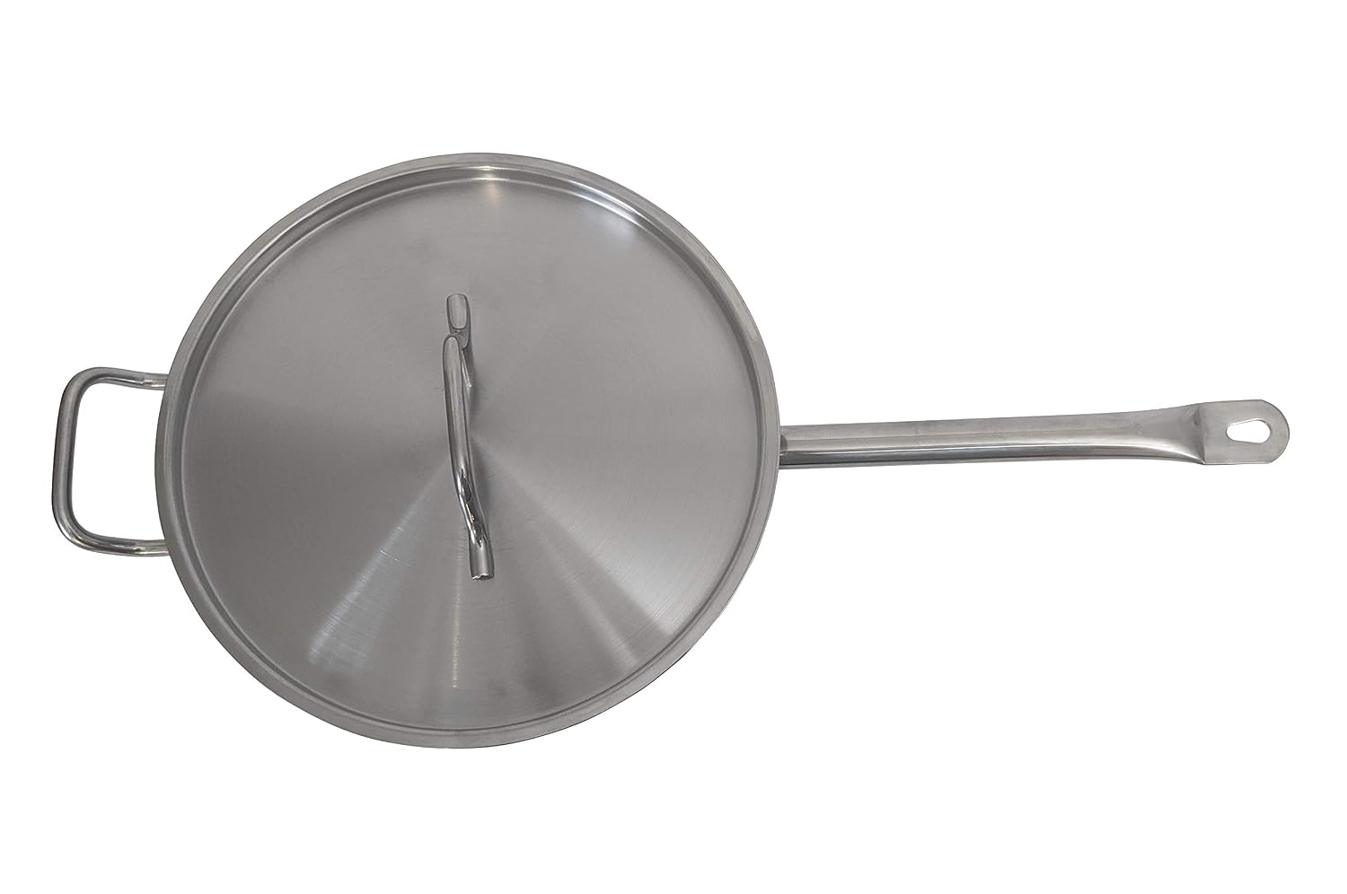 Update International (SSAU-7) 14' Induction Ready Stainless Steel Saute Pan w/Cover, Silver, 7 quarts