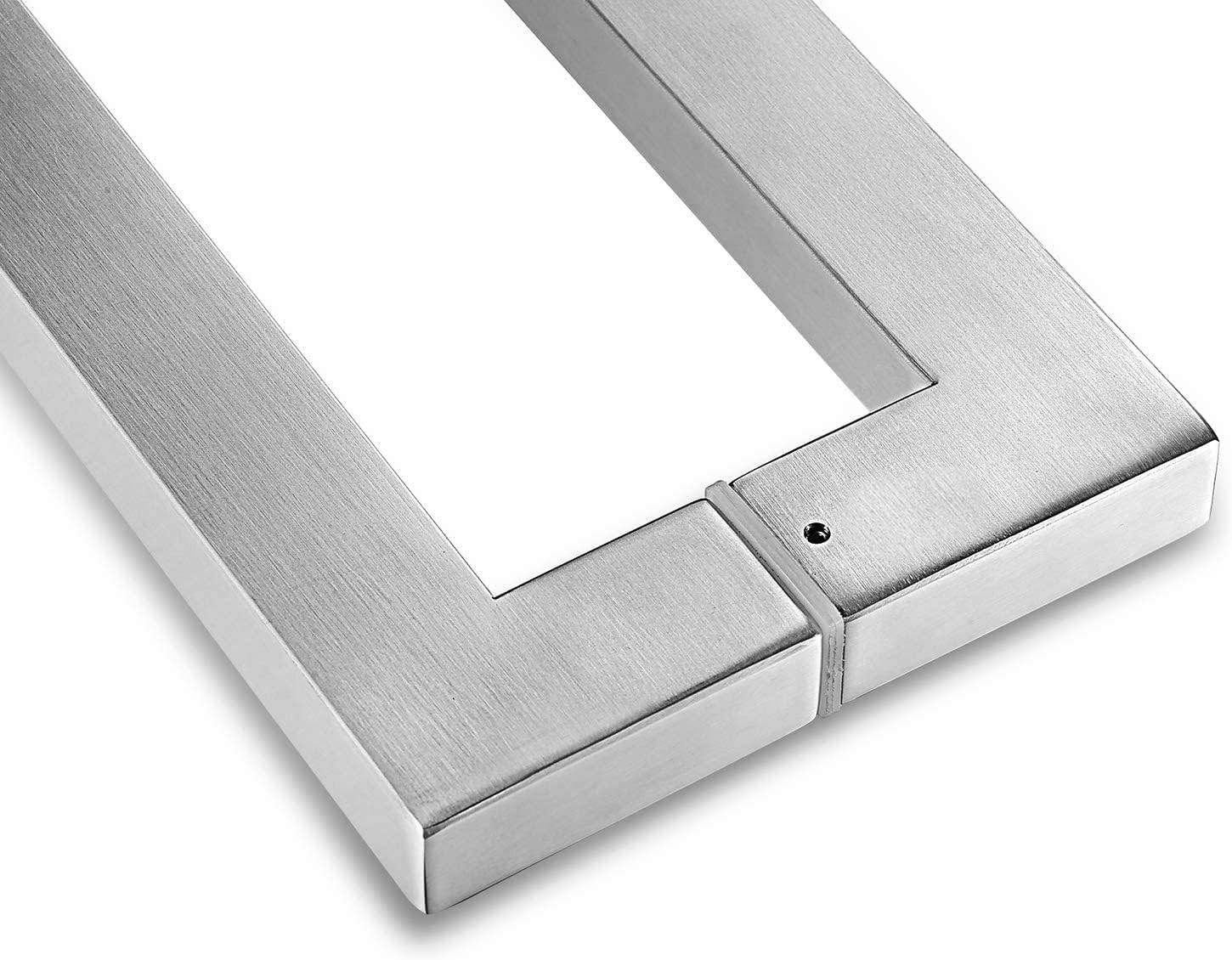 Ranbo Squared-Shaped/Rectangle 71' Large Push Pull Door Handle, Back to Back,1762mm (69 3/8 inch), 1.2 mm 304 Stainless Steel, for Barn Front Wood Shower Commercial Entrance Door,Brushed Nickel