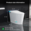 Smart Toilet with Bidet Built in, Auto Open Close & Auto Flush, Modern Elongated Tankless Toilet for Bathrooms with Heated Seat, Warm Water & Dryer, Foot Sensor and Night Light