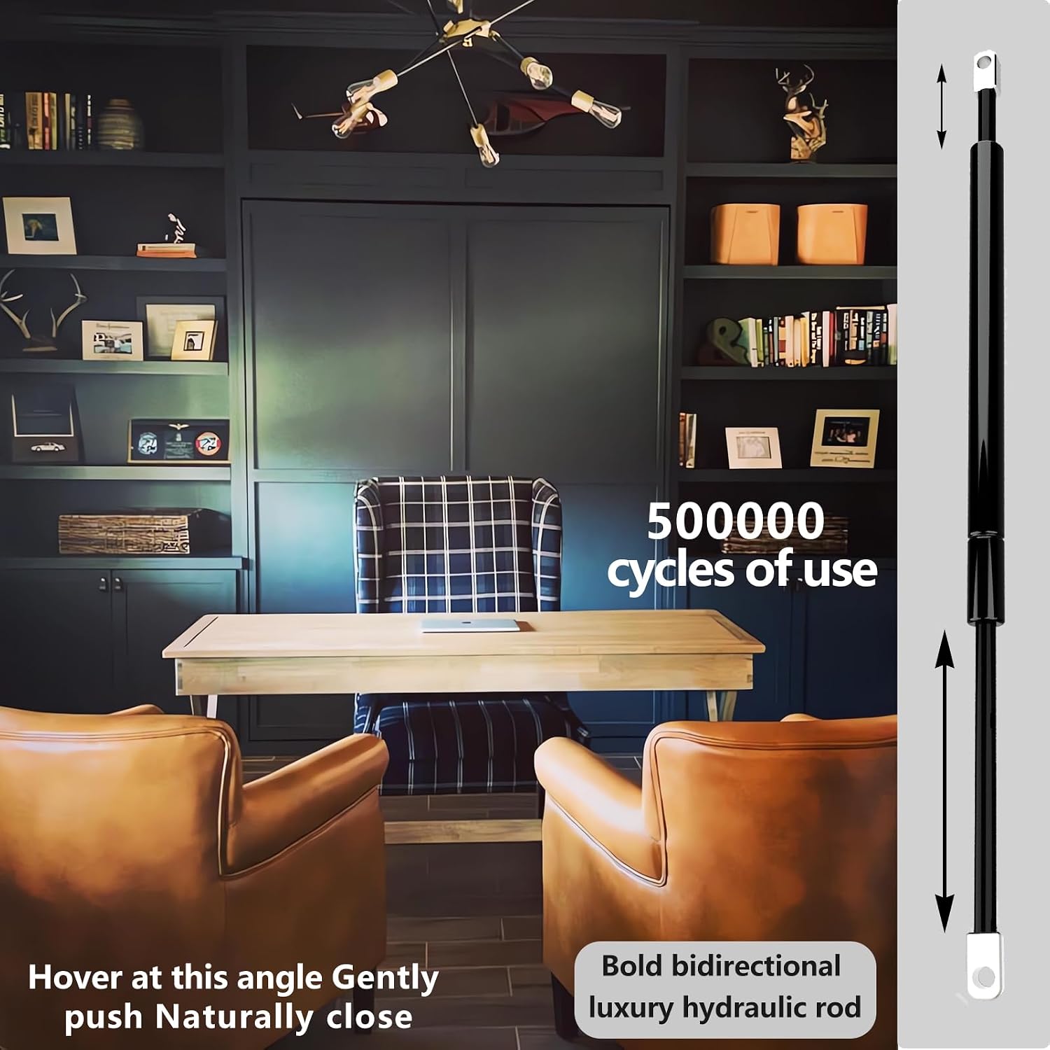 (Horizontal,Full/Full XL) Create A Luxurious Bed Easy Murphy Bed Hardware Kit, Hover in Mid Air Hydraulic Rod Gas Spring System Folding Wall Bed Hidden on The Wall