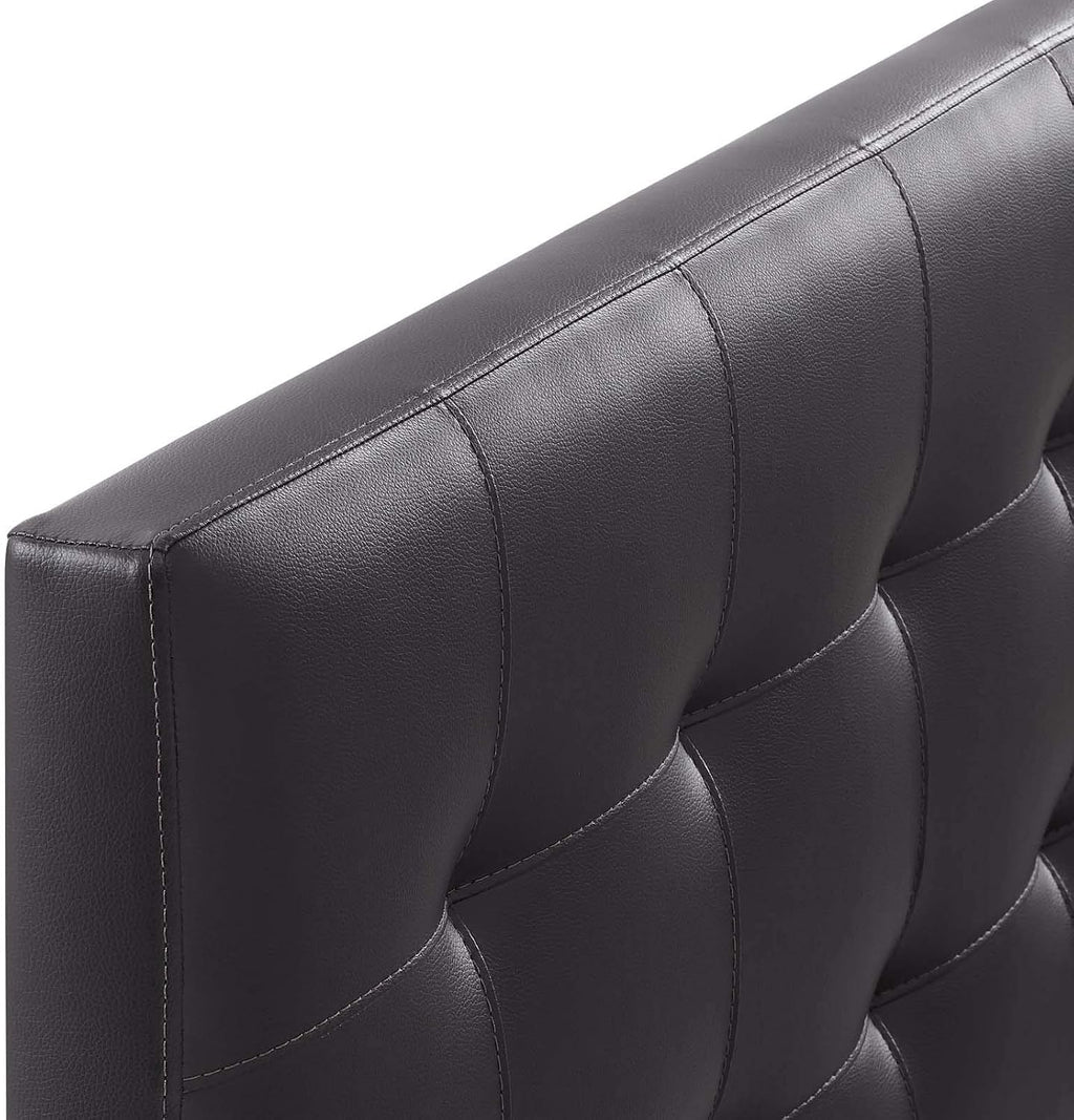 Modway Lily Tufted Faux Leather Upholstered Queen Headboard in Brown