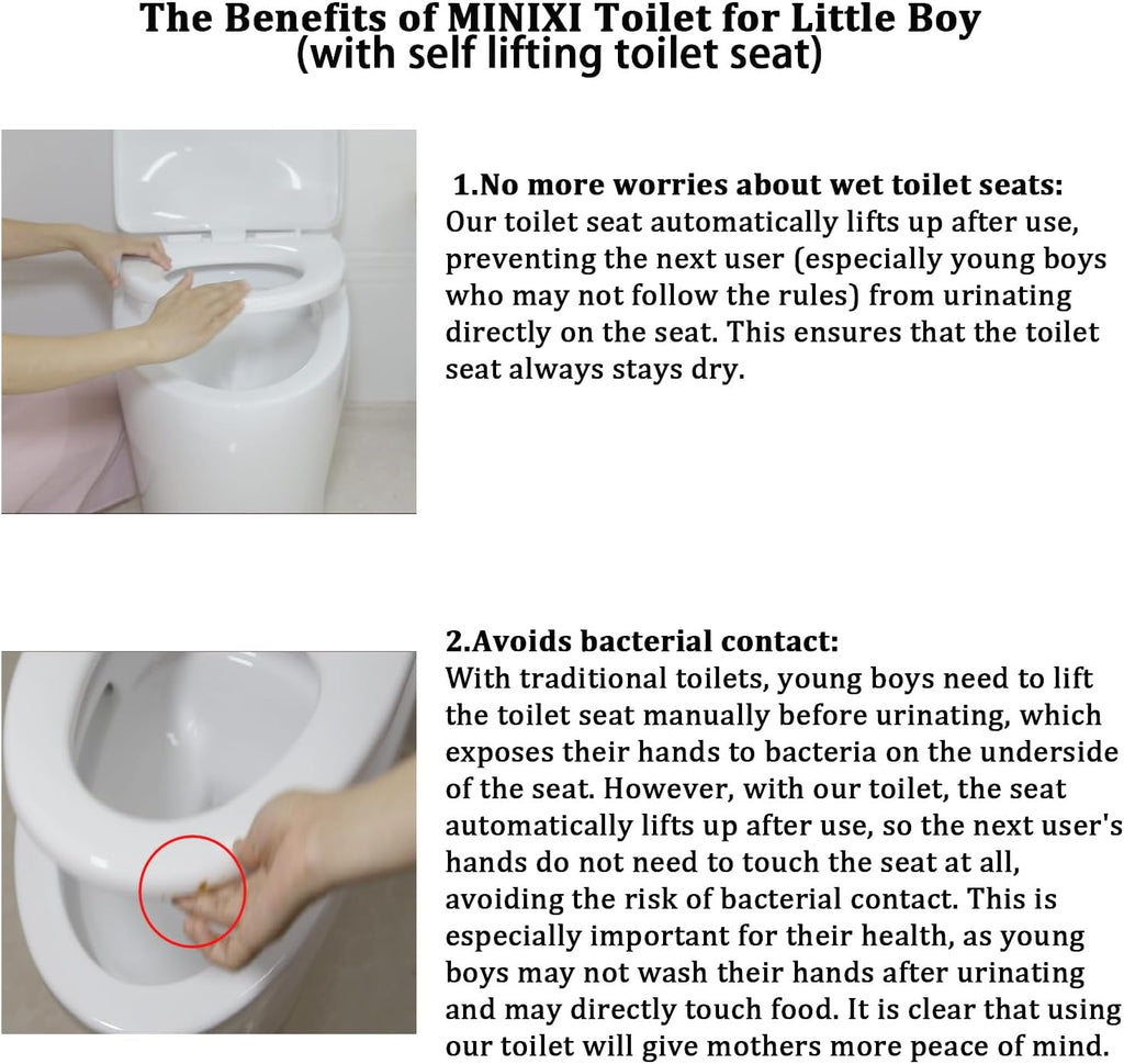 Minixi Self Lifting Toilet Seat, Non Electric, No Cleaning Required, Auto Lifting, Suitable for Oval Toilet