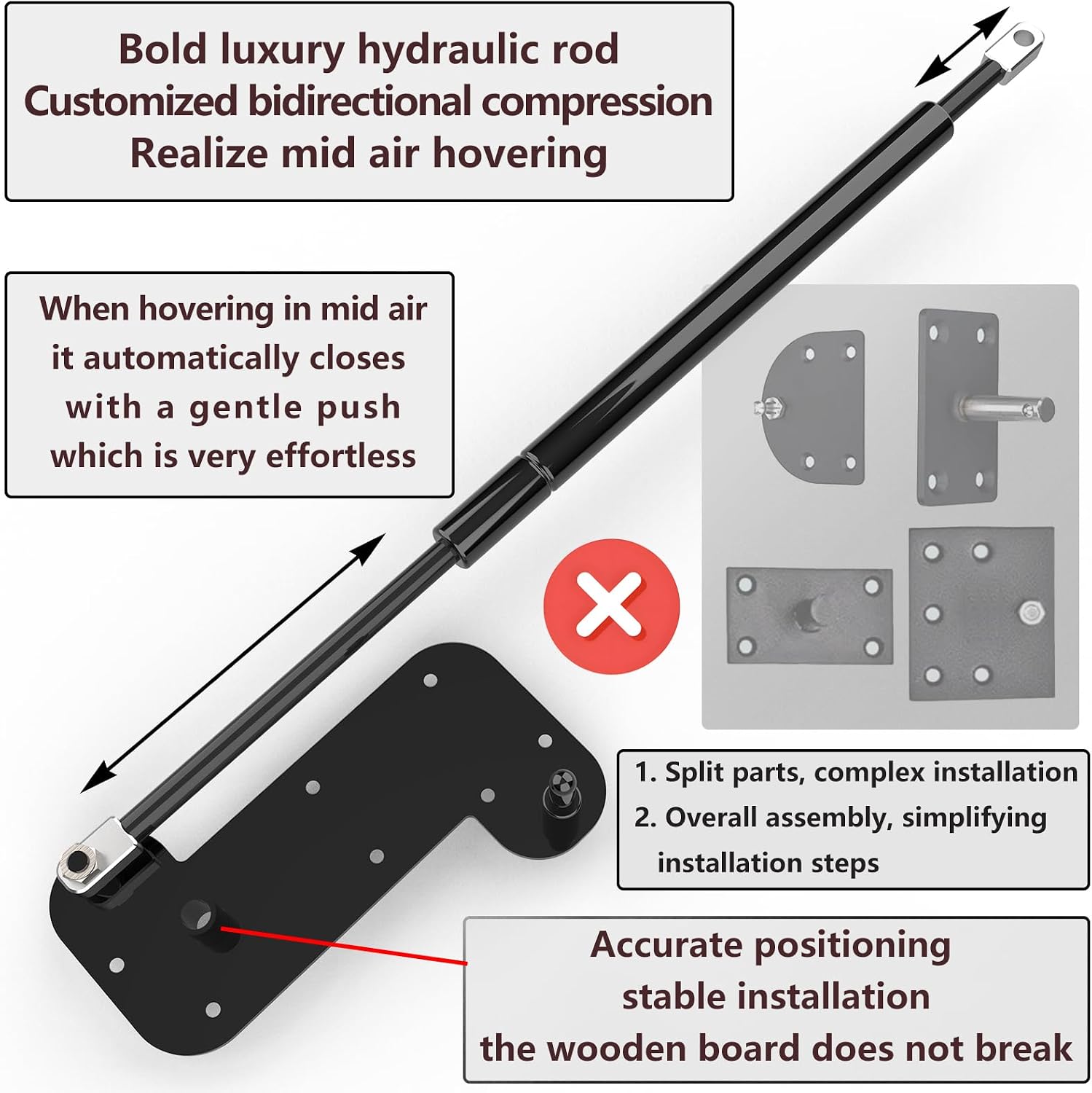 (Horizontal,Full/Full XL) Create A Luxurious Bed Easy Murphy Bed Hardware Kit, Hover in Mid Air Hydraulic Rod Gas Spring System Folding Wall Bed Hidden on The Wall