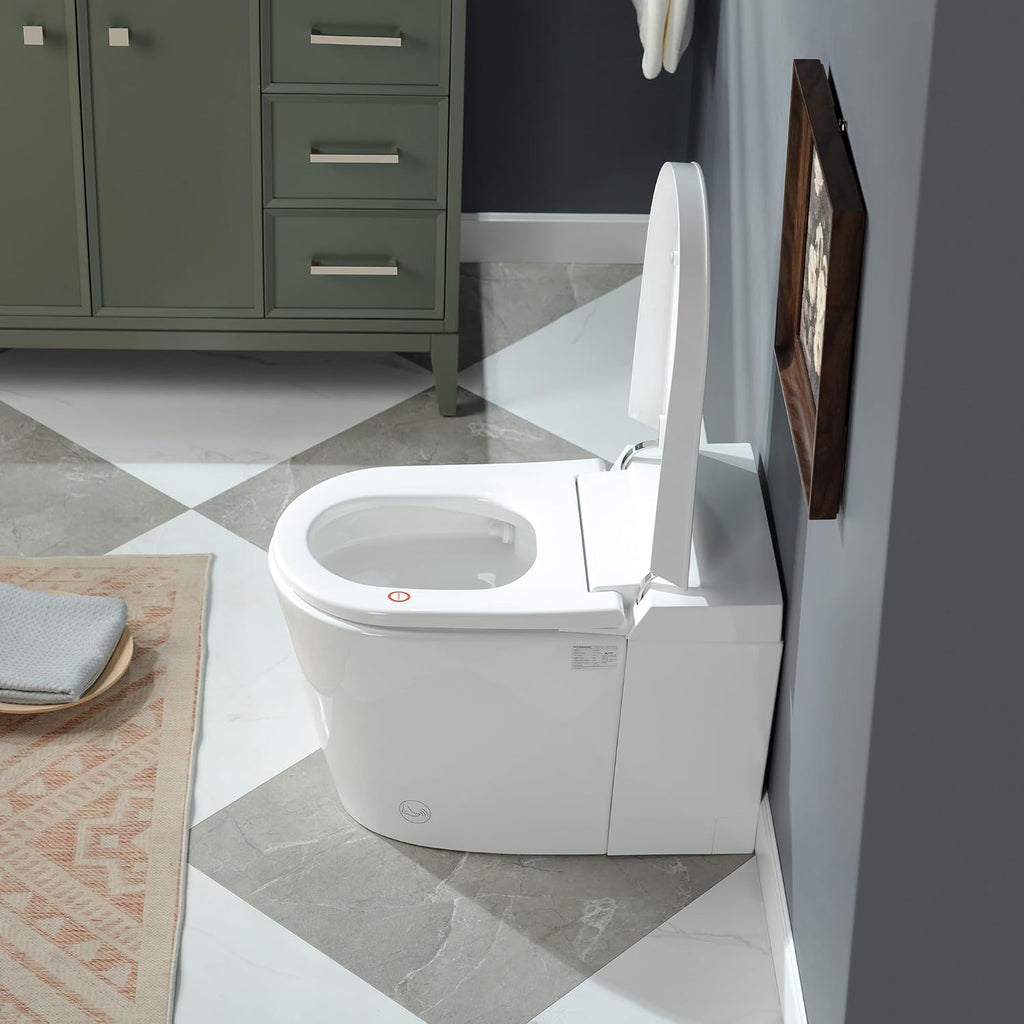 WOODBRIDGE Smart Toilet, Auto Open/Close Lid, Foot Sensor, Auto Flush, Heated Seat, Easy Installation, without Bidet,CHT002