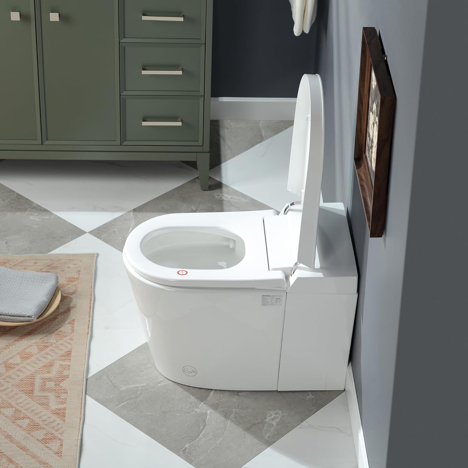 WOODBRIDGE Smart Toilet, Auto Open/Close Lid, Foot Sensor, Auto Flush, Heated Seat, Easy Installation, without Bidet,CHT002