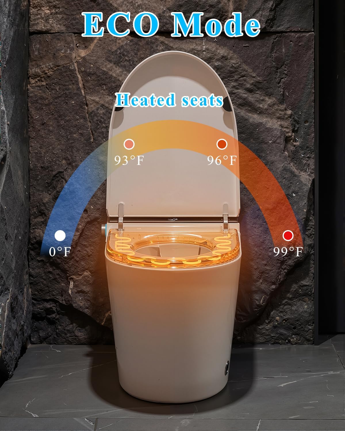 Smart Toilet with Auto Open/Close, Bidet Function, Heated Seat & Dryer, One Piece Elongated Modern Toilet with Foam Shield Technology, Heated Seat, Night Light,Tankless Toilets for Bathrooms