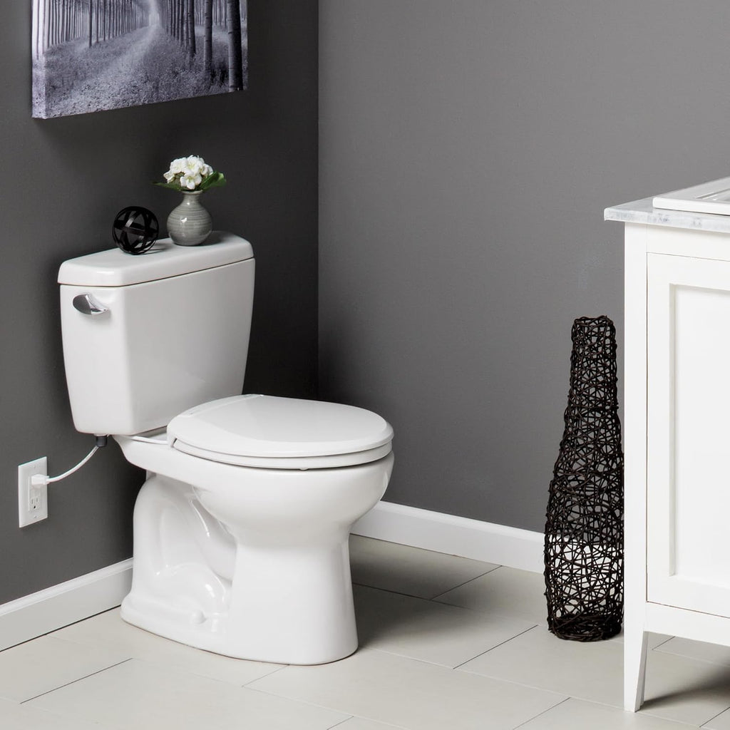 Bemis Radiance Heated Night Light Toilet Seat, Slow Close Adjustable Fit Long Lasting Plastic Seat, Round, White