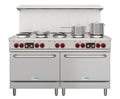 KoolMore 60 in. Commercial Electric Range with 10 Burners and 2 Standard Electric Ovens in Stainless Steel - 208V 3-Phase, CSA Listed (KM-CR60-E)