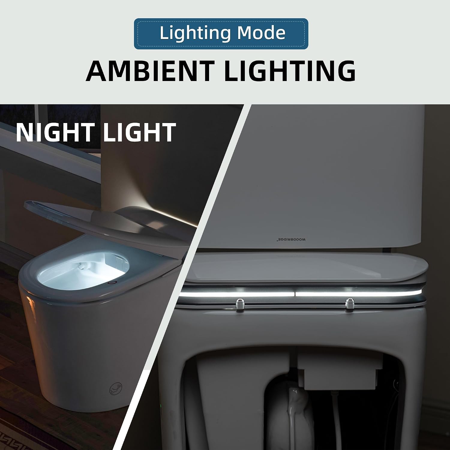 WOODBRIDGE GT100 Smart Toilet,Auto Open/Close Lid, Foot Sensor,Auto Flush, Heated Seat & Fragrance System, ADA Height, Easy Installation, without Bidet