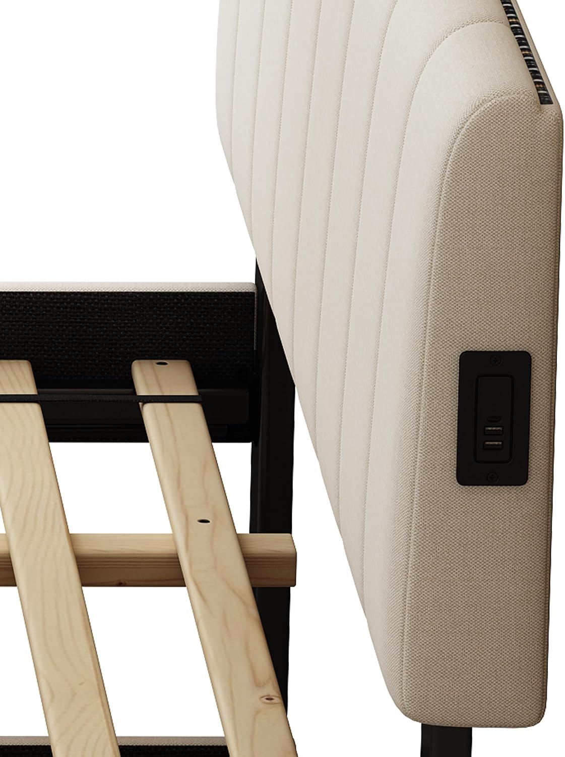 Full Size Upholstered Platform Bed with Trundle,2 Storage Drawers & USB/Type-C Charging,Chenille Fabric Bed Frame with APP-Controlled LED Lights,No Box Spring Needed,800LBS Capacity for Bedroom,Beige