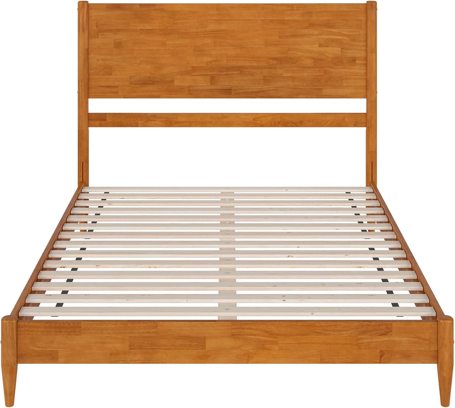 AFI, Pasadena Queen Solid Wood Low Profile Platform Bed, Light Toffee