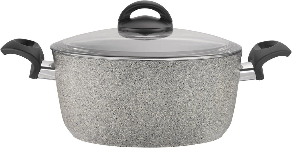 Ballarini 75001-652 Parma Forged Aluminum Nonstick Cookware Set, 10-Piece, Granite