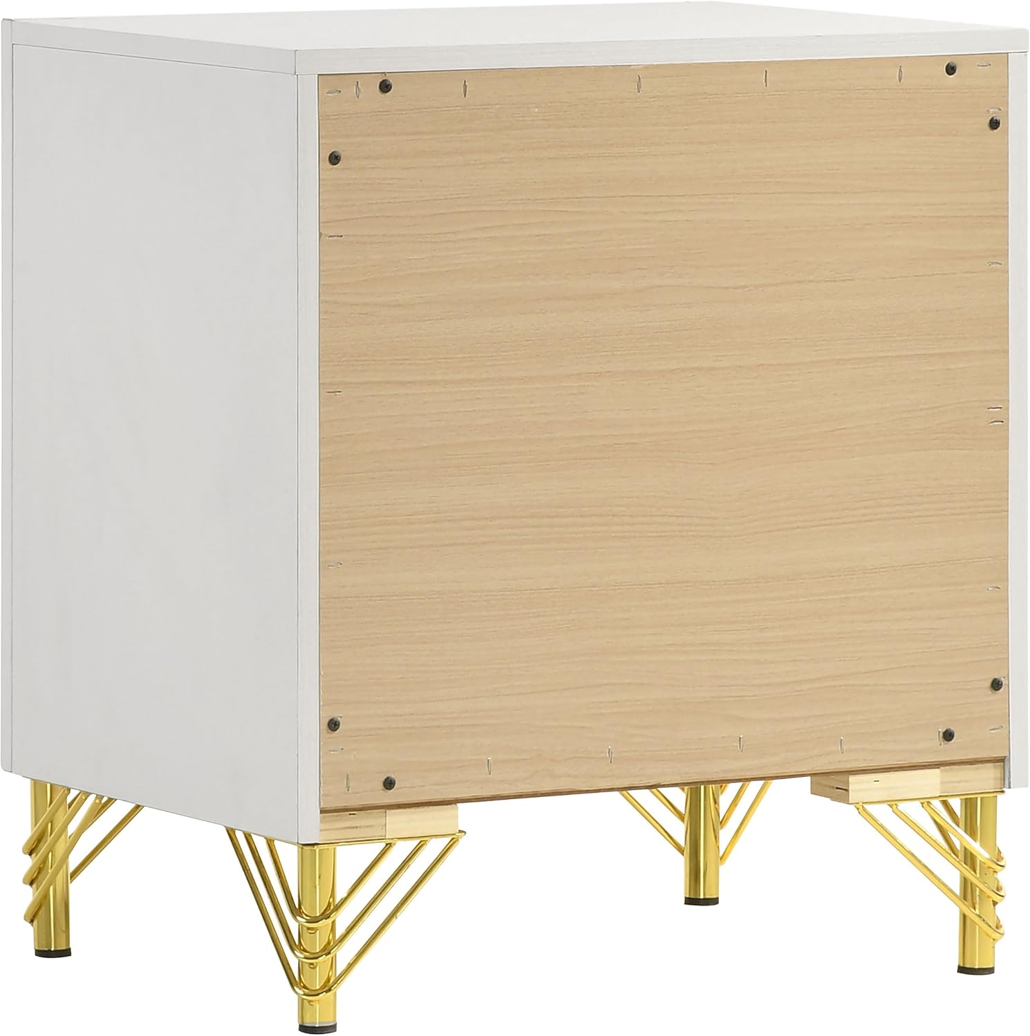 Coaster Home Furnishings - Lucia - 4-Piece Bedroom Set with Upholstered Bed and Gold Finish Trim Accent - Modern Classic - Bedroom - Beige & White - 224731Q-S4