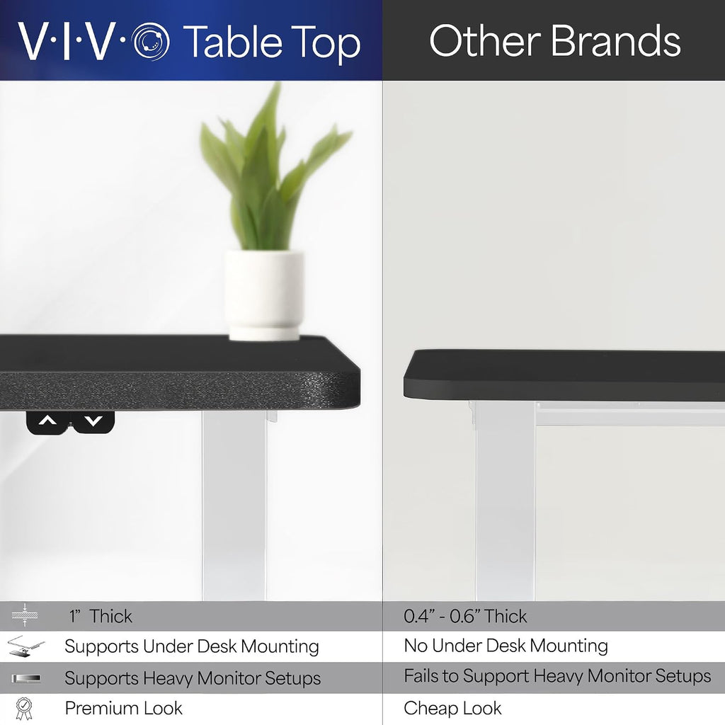 VIVO Electric 60 x 24 inch Stand Up Desk, Height Adjustable, White Top White Frame, Home and Office Furniture Sets, DESK-KIT-W06W
