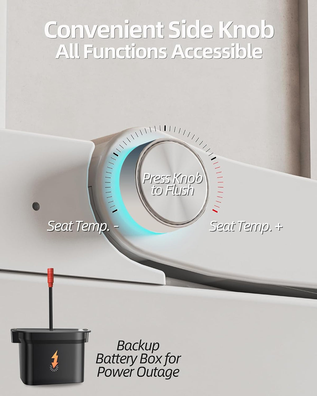 Smart Toilet Lite without Bidet, One Piece Elongated Modern Toilet with Heated Seat, Pump-Assisted Auto Flush, Foot Sensor Operation, Night Light, Built-in Water Tank, Blackout Flush