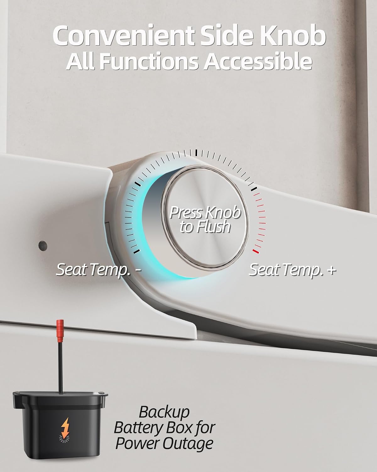 Smart Toilet Lite without Bidet, One Piece Elongated Modern Toilet with Heated Seat, Pump-Assisted Auto Flush, Foot Sensor Operation, Night Light, Built-in Water Tank, Blackout Flush