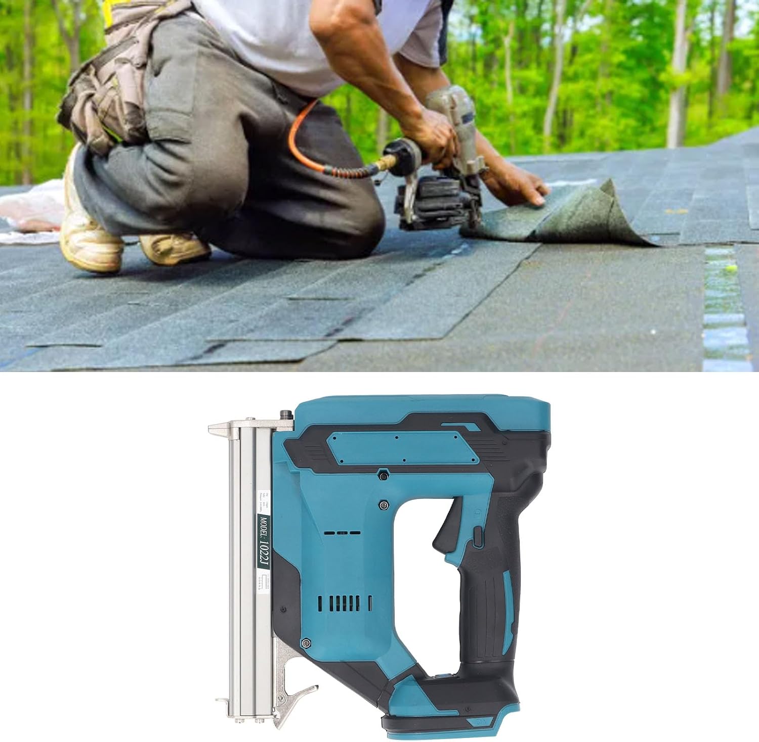 FLEXMAN 18V Electric Brad Nailer Battery Powered, 0.4~0.8Mpa Cordless Stapler Gun for 10~30MM Straight Nails Various Home Woodworking