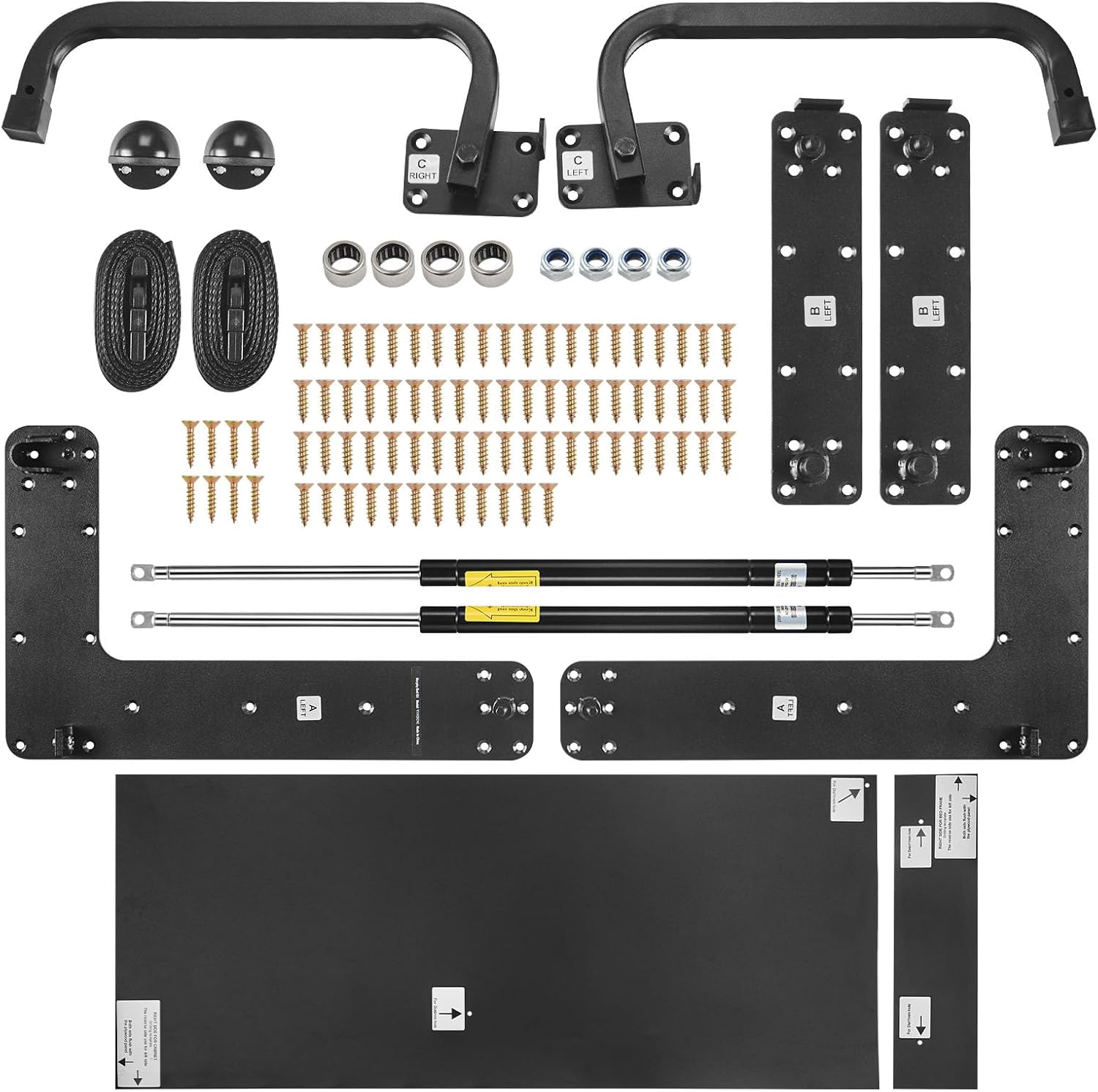 Happybuy Murphy Bed Kit, Full Size, Deluxe DIY Wall Bed Mechanical Hardware Kit, Pneumatic Lever Heavy Duty Bed Frame Support, Folding Cabinet Wall Bed Space Saving Design for Guestroom