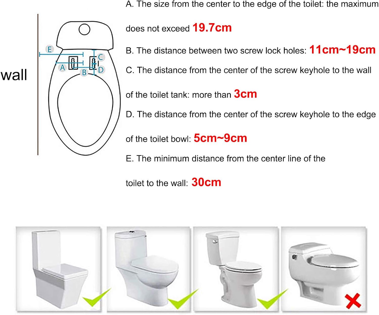 Bidet Toilet seat,Hot&Cold Fresh Water Spray Bidet Left Hand Toilet Seat Attachment with SelfCleaning Nozzles, Water Pressure Control Non Electric Bidet for A Luxurious, Hygienic Bathroom