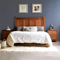 Grain Wood Furniture Shaker Solid Wood Panel Platform Bed, King Size, Walnut