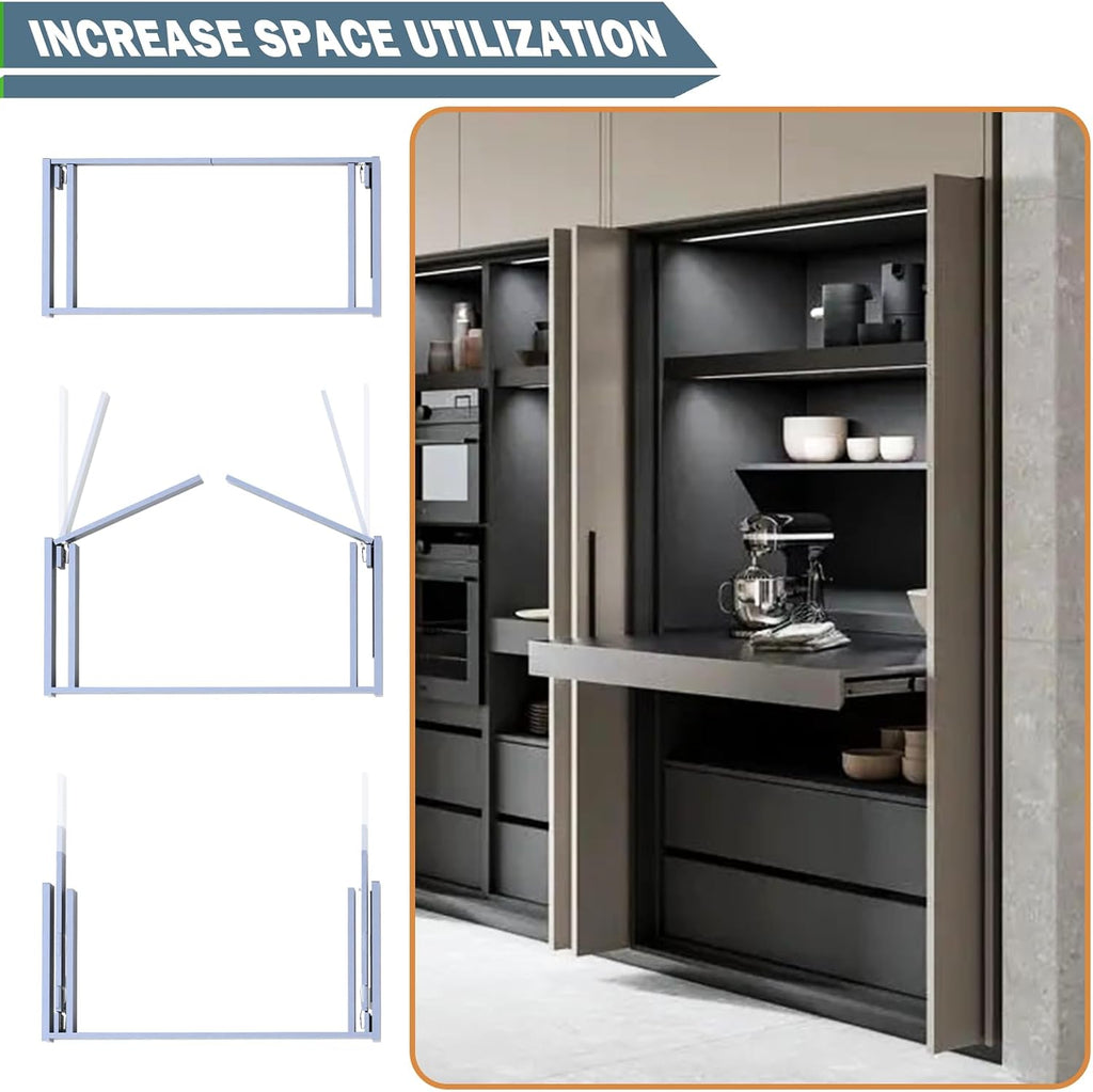 Cabinet Pocket Door Slide System Kit 22',6PCS Inset Sliding Hardware for Hidden Cabinet Doors, 45lbs Capacity, Space Saving Pocket Door Hardware for Kitchen, Pantry, Closet