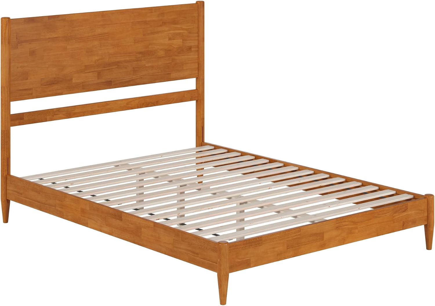 AFI, Pasadena Queen Solid Wood Low Profile Platform Bed, Light Toffee