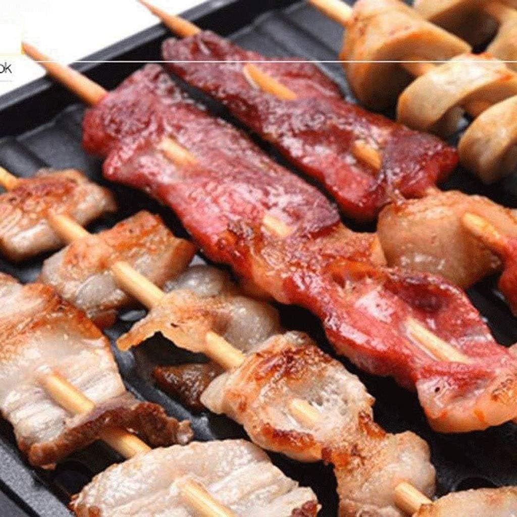 Barbecue Machine，Smokeless Indoor Grill Electric Griddle Iron Plate, Faster Heat Up, Easy Clean Design
