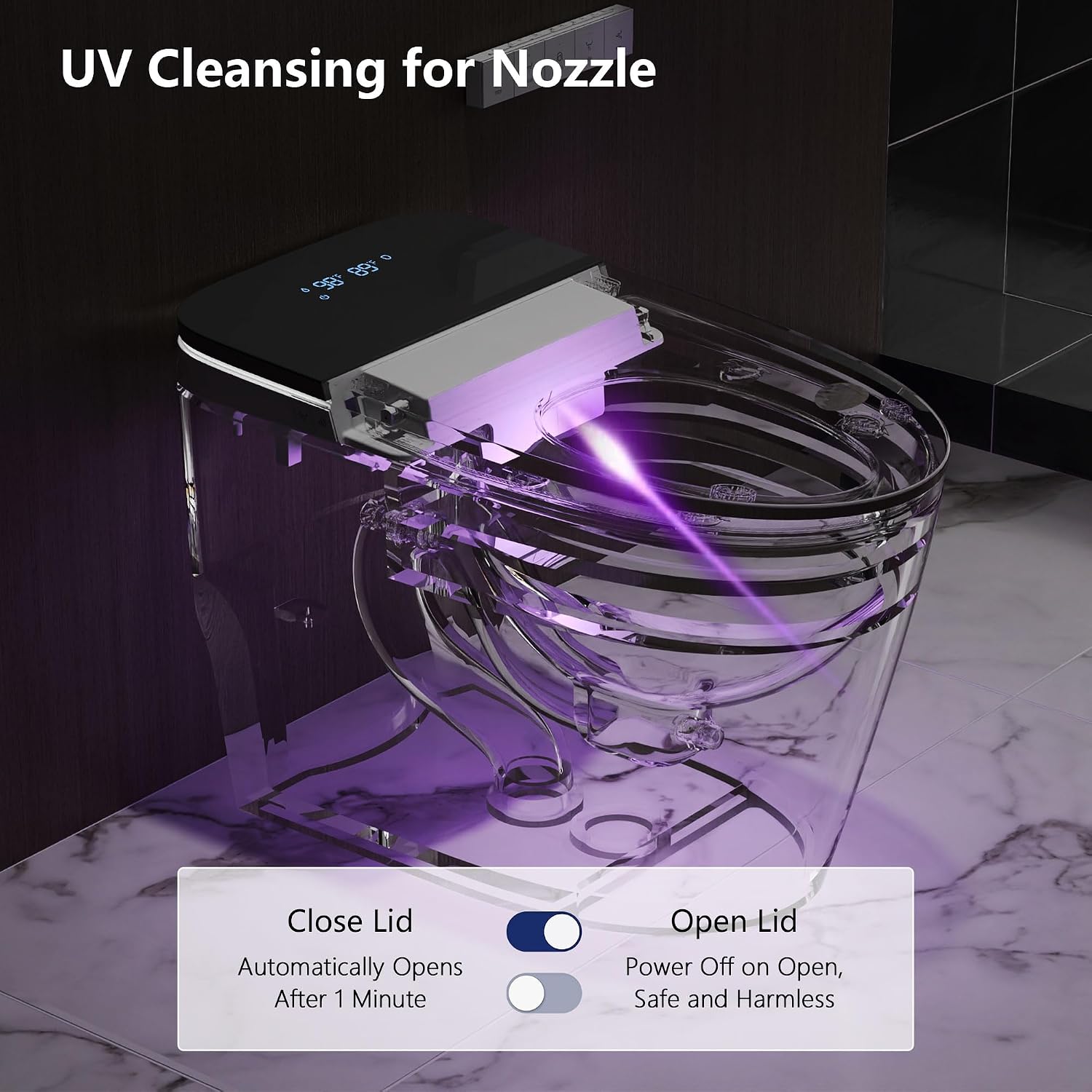 DeerValley Smart Toilet with Bidet Built in, Voice Control, Spa Wash, Auto Open/Close, Pump Assisted, Water Filter, Foam Shield, Dryer, Deodorization, ADA Height Japanese One-Piece Toilet for Bathroom