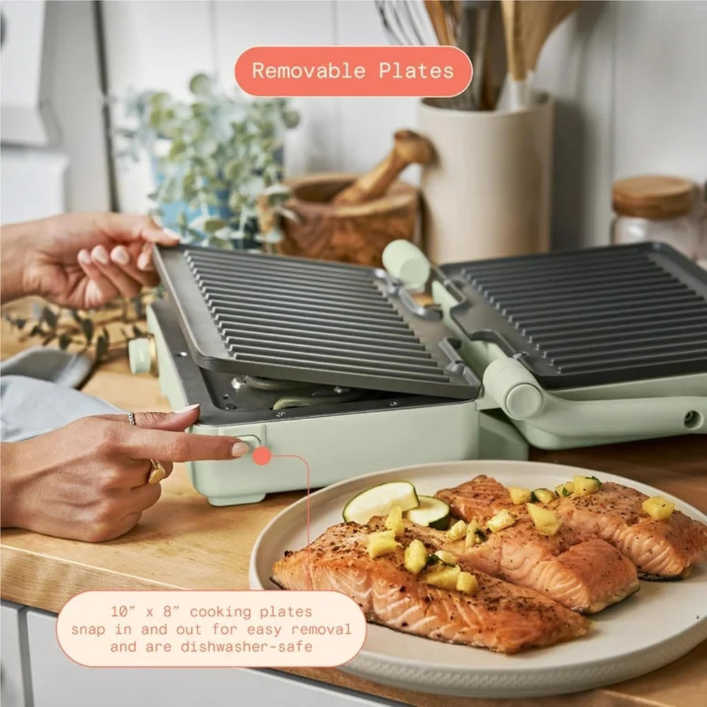 Panini Press Indoor Grill 2-in-1 Electric Contact Grill with Removable Nonstick Plates, 1200W Adjustable Temperature Sandwich Maker