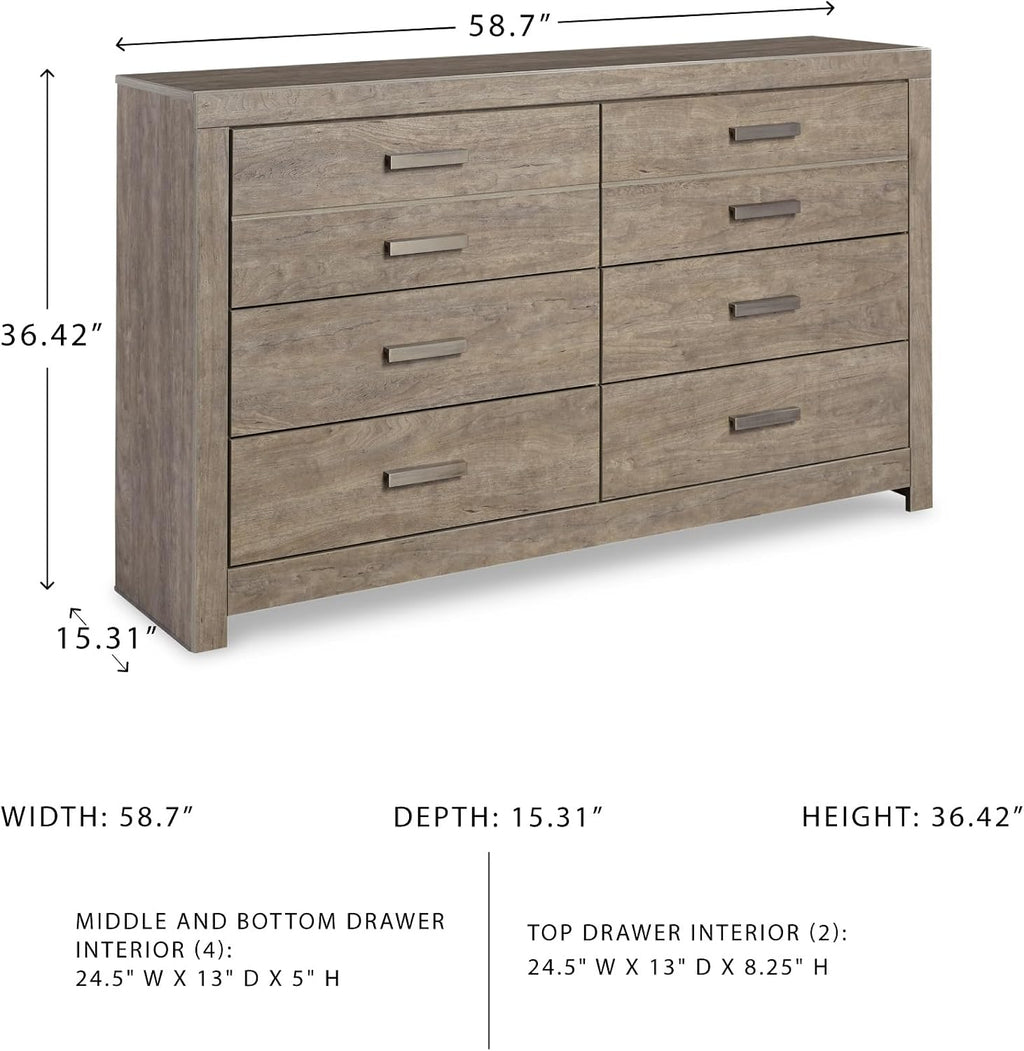 Signature Design by Ashley Culverbach Scandinavian 6 Drawer Dresser, Weathered Gray