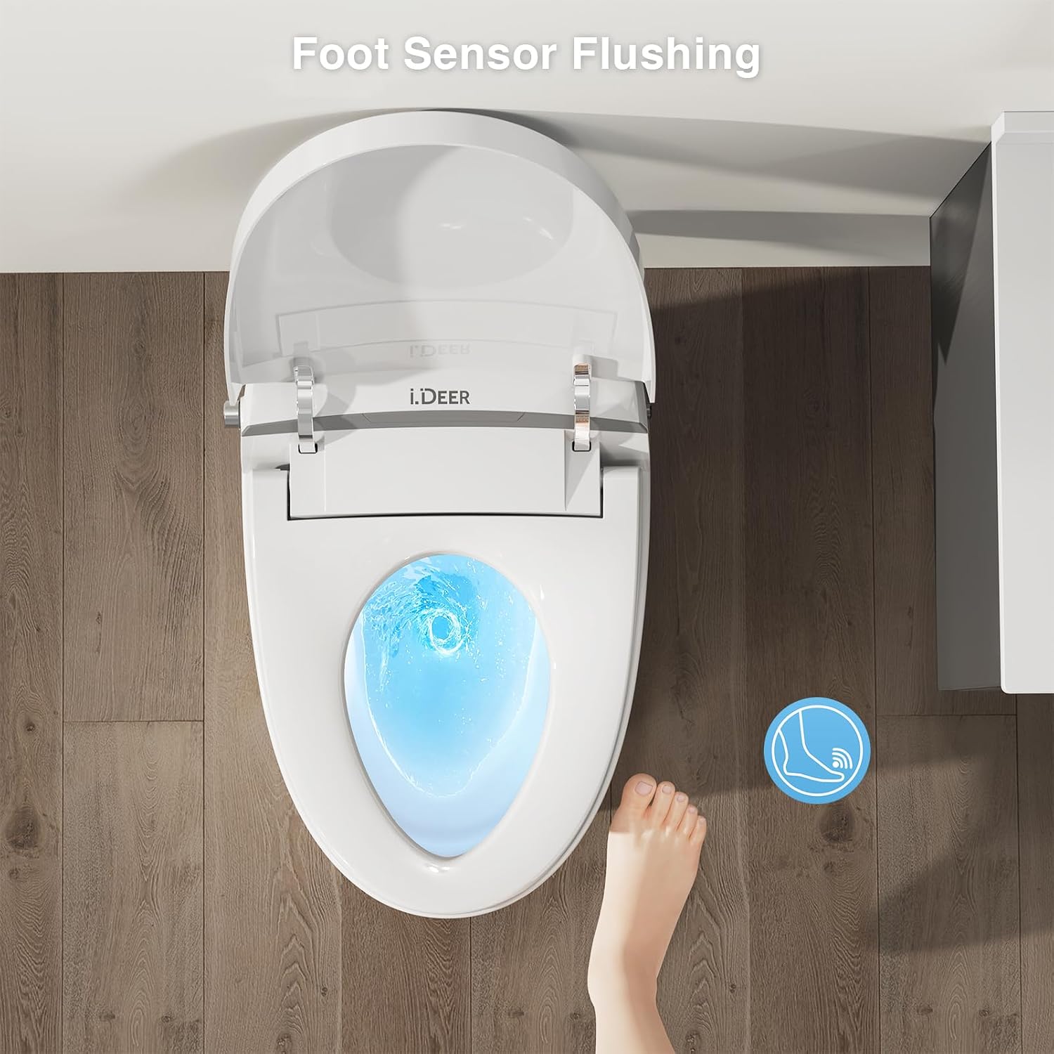 Smart Toilet with Bidet Built In,Heated Seat & Dual Auto Flush,1000 Gram MaP Flush Score,Foot Sensor, Tankless Modern Elongated Electric Toilet with Warm Water Wash.
