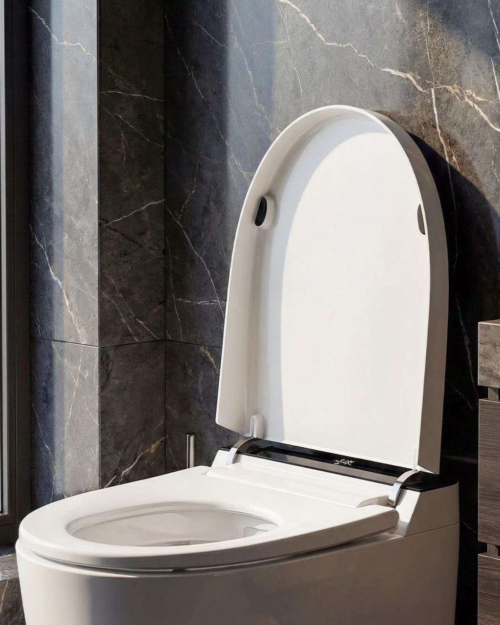 Smart Toilet with Auto Open/Close, Bidet Function, Heated Seat & Dryer, One Piece Elongated Modern Toilet with Foam Shield Technology, Heated Seat, Night Light,Tankless Toilets for Bathrooms