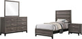 Coaster Home Furnishings - Watson - Wood - 4-Piece Bedroom Set with Panel Headboard and Groove Details - Bedroom - Twin Size - Gray Oak - 212421T-S4