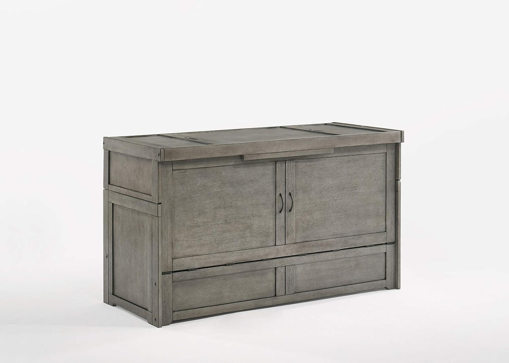 NIGHT & DAY Furniture Murphy Cube Cabinet Bed (Rural Gray, Queen)