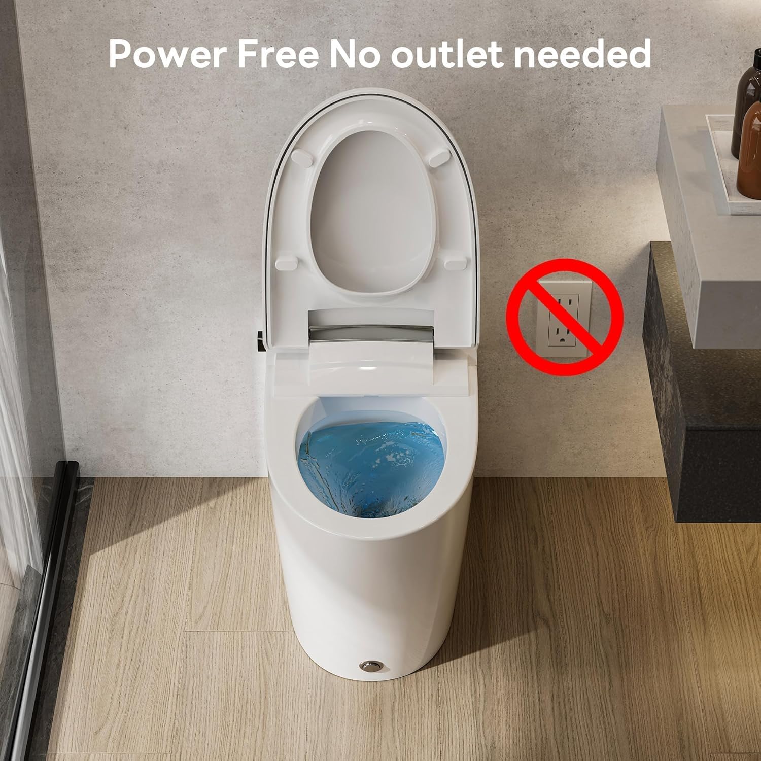 CASTA DIVA Non-Electric One Piece Bidet Toilet for Bathroom (CD-W10V Sliver)