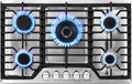 AMZCHEF 30 inch Gas Cooktop with 5 Made in Italy SABAF Power Burners.Max 48,300 BTU/hr Built-in Gas Stove top of 304 Stainless steel,NG/LPG Convertible, ETL.