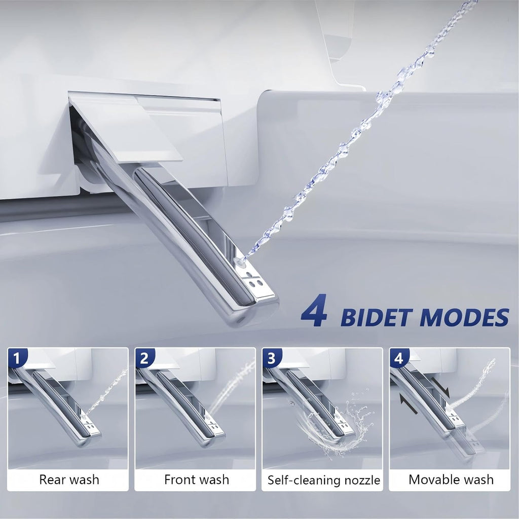 DeerValley Smart Toilet with Bidet Built in, One Piece Bidet Toilet with Auto Open/Close, Water Filter, Foam Shield, Pump Assisted, Elongated Seat, Dryer, Deodorizing, ADA Height for Modern Smart Home