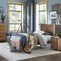 Grain Wood Furniture Shaker Solid Wood Panel Platform Bed, Twin Size, Walnut